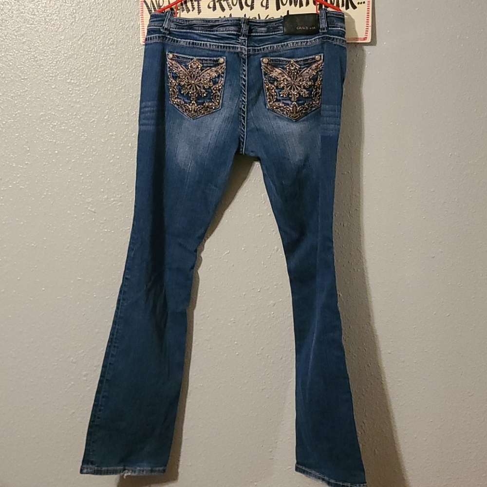 Dark denim jeans